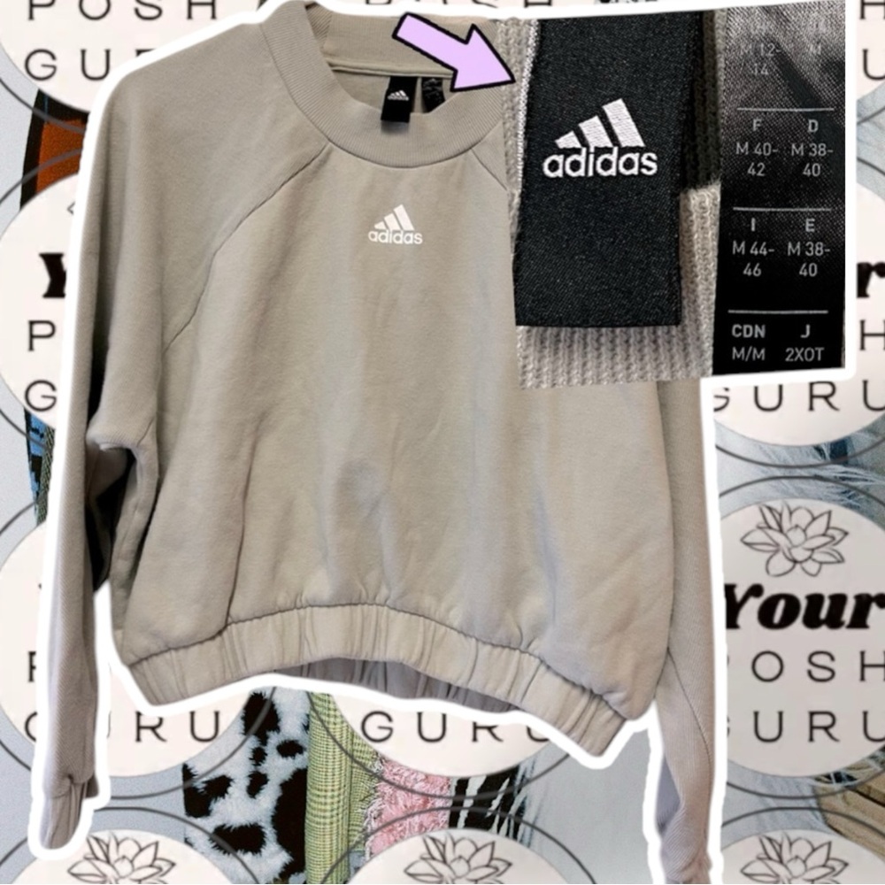 ⚽ Adidas Cropped High Mock Neck Crew Sweatshirt jumper